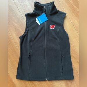 NWT Columbia Wisconsin Badgers Full-Zip Fleece Vest